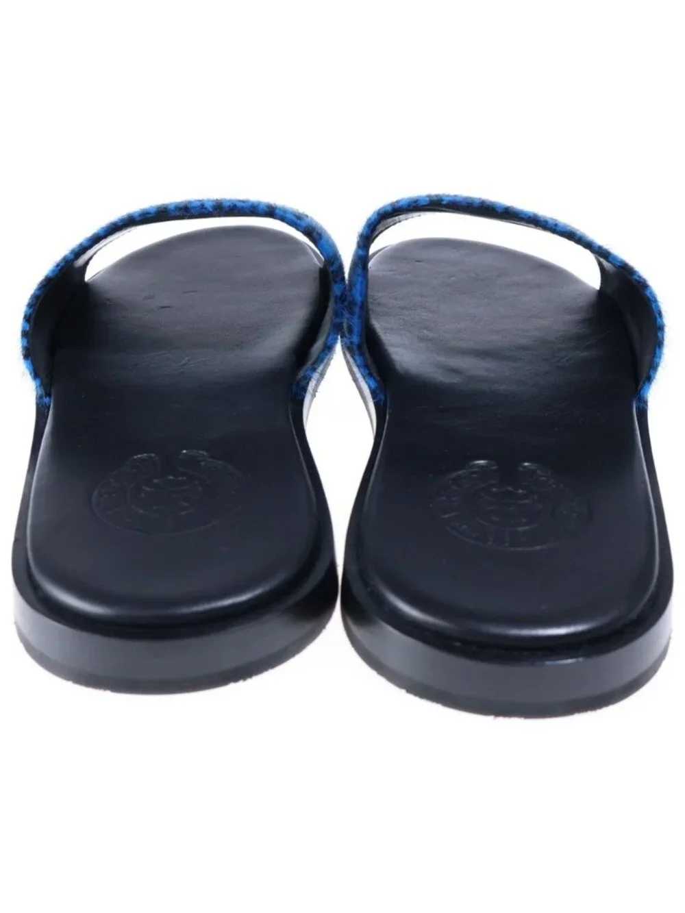 Chrome Hearts CH Slide CH Plus Patch Calf Hair Sandals Blue